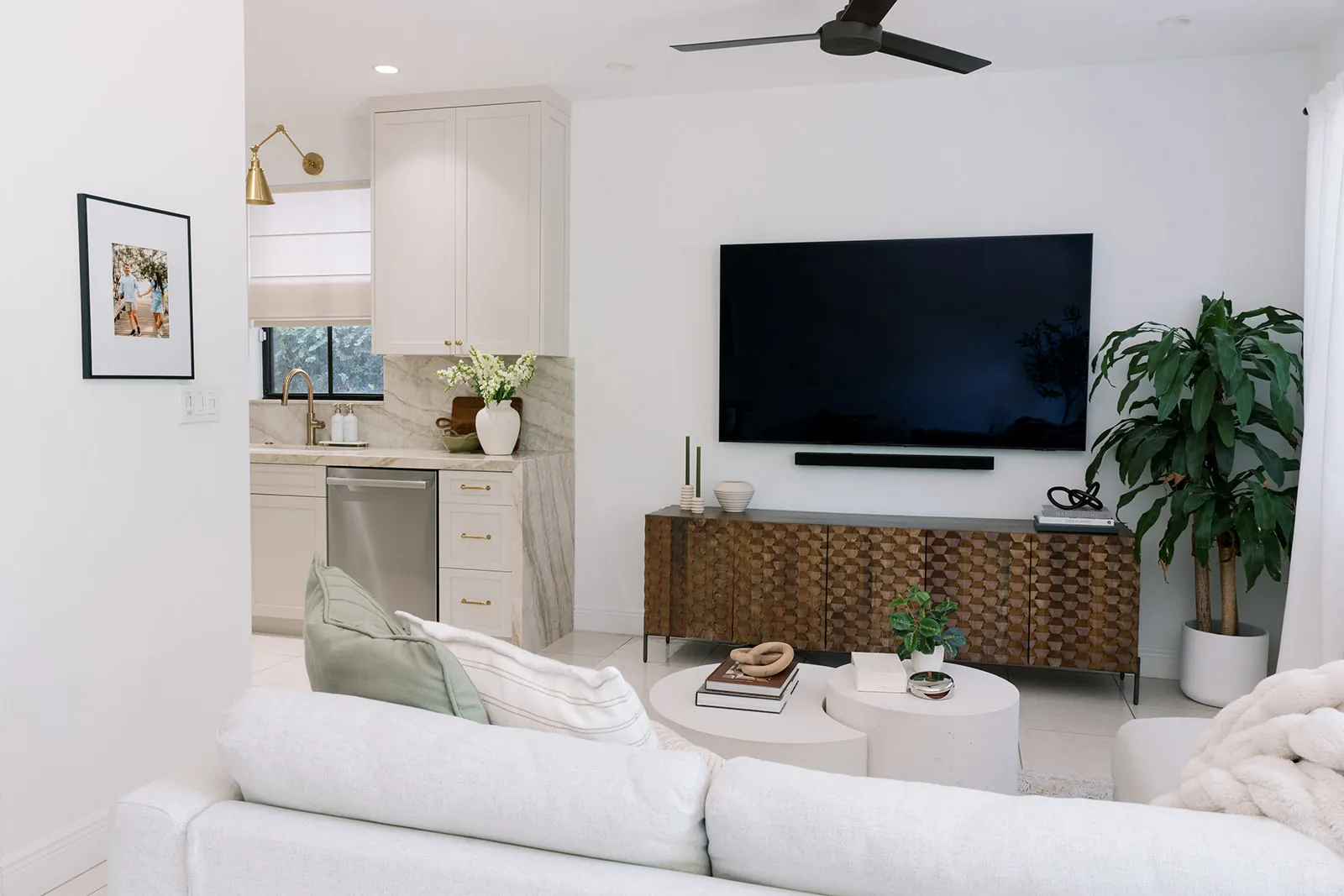 The living room off the kitchen