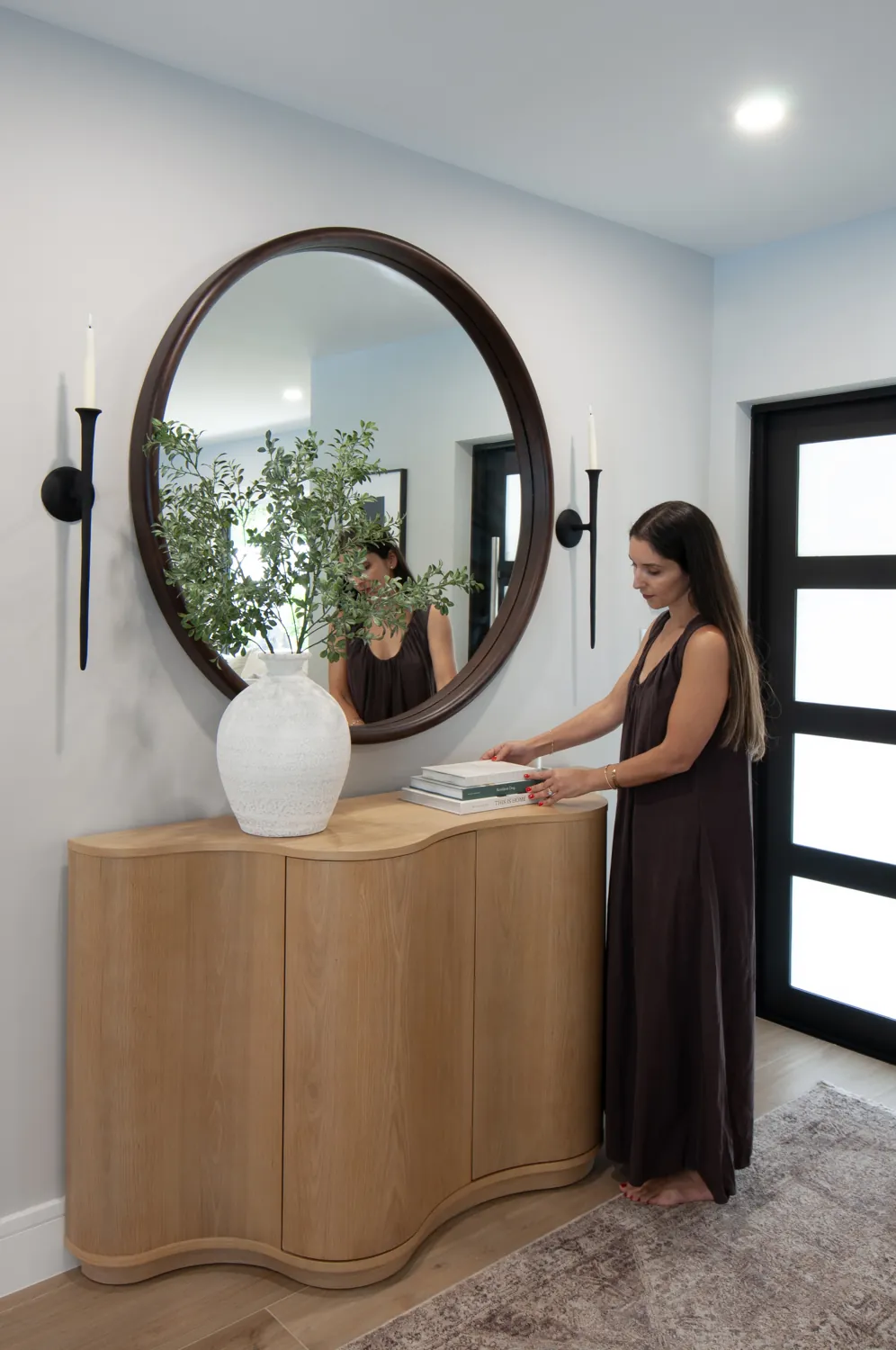 Camila styling the entry console