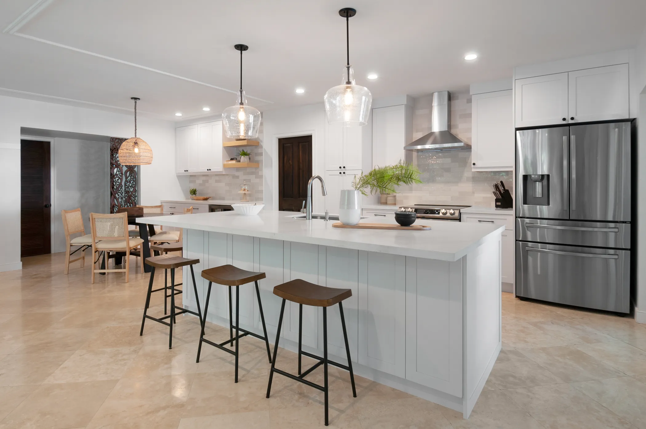 The opened-up kitchen