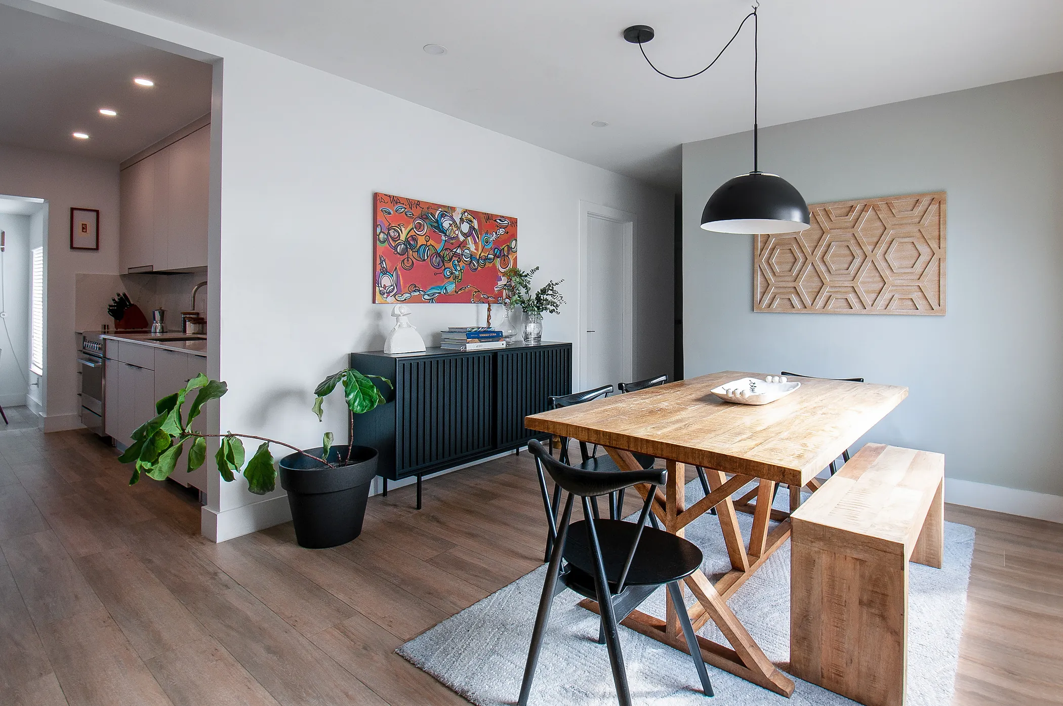 The dining area