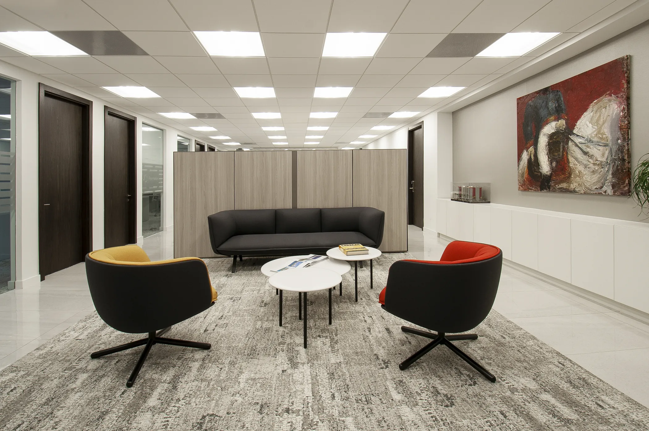 The lounge off the open office